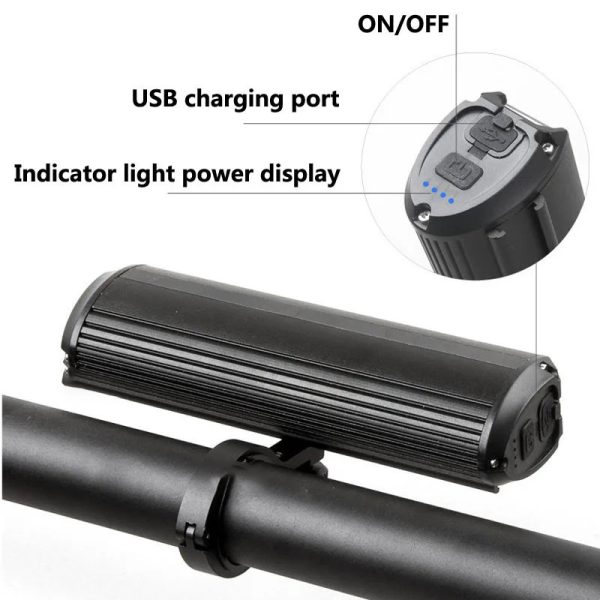 Super Bright 5200-Lumen USB Rechargeable Bicycle Front Light with 5 LEDs for Night Riding