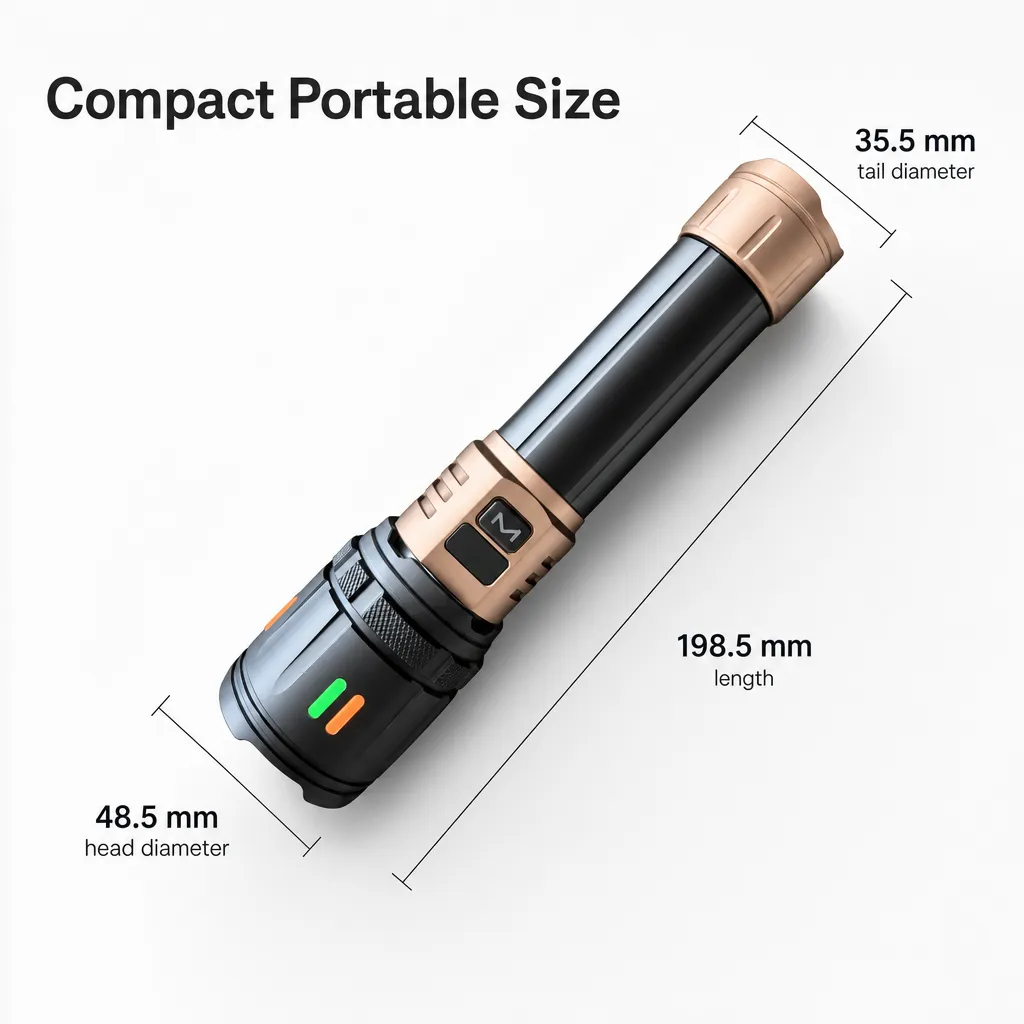 183Y 10 W Laser Rechargeable Zoom Flashlight, 1000 lm Aluminum Alloy Torch