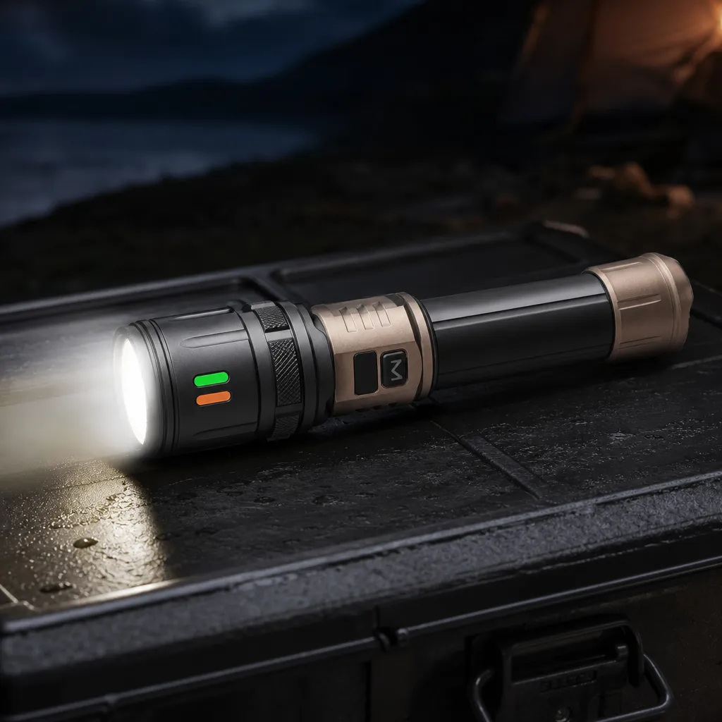 183Y 10 W Laser Rechargeable Zoom Flashlight, 1000 lm Aluminum Alloy Torch