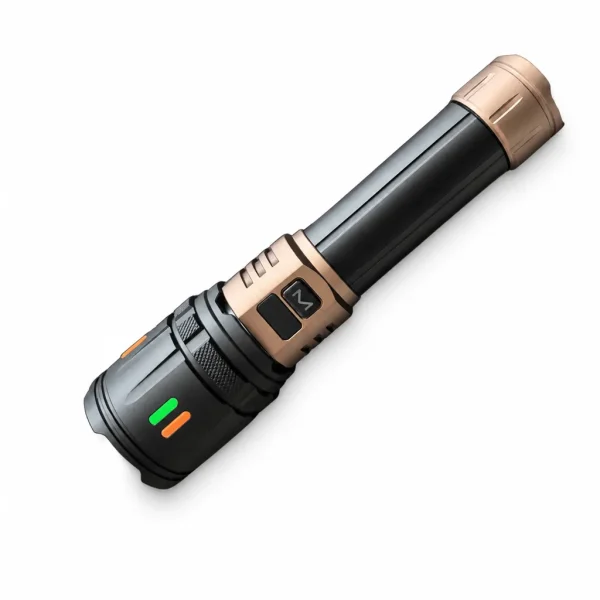 183Y 10 W Laser Rechargeable Zoom Flashlight, 1000 lm Aluminum Alloy Torch