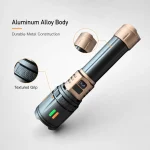 183Y 10 W Laser Rechargeable Zoom Flashlight, 1000 lm Aluminum Alloy Torch