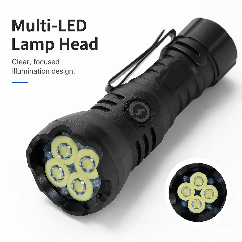4-Light Rechargeable LED Flashlight