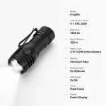 4-Light Rechargeable LED Flashlight