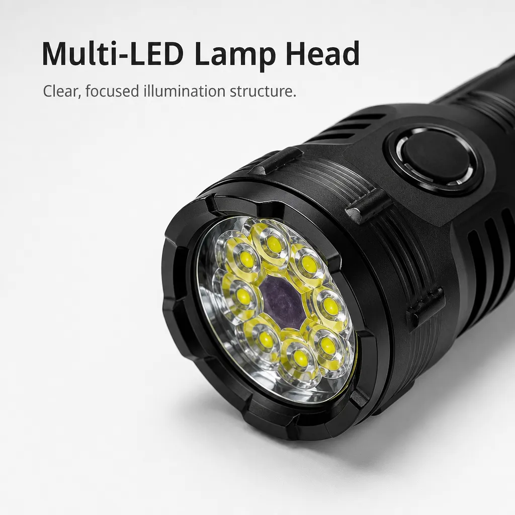 8 Light Rechargeable LED Flashlight