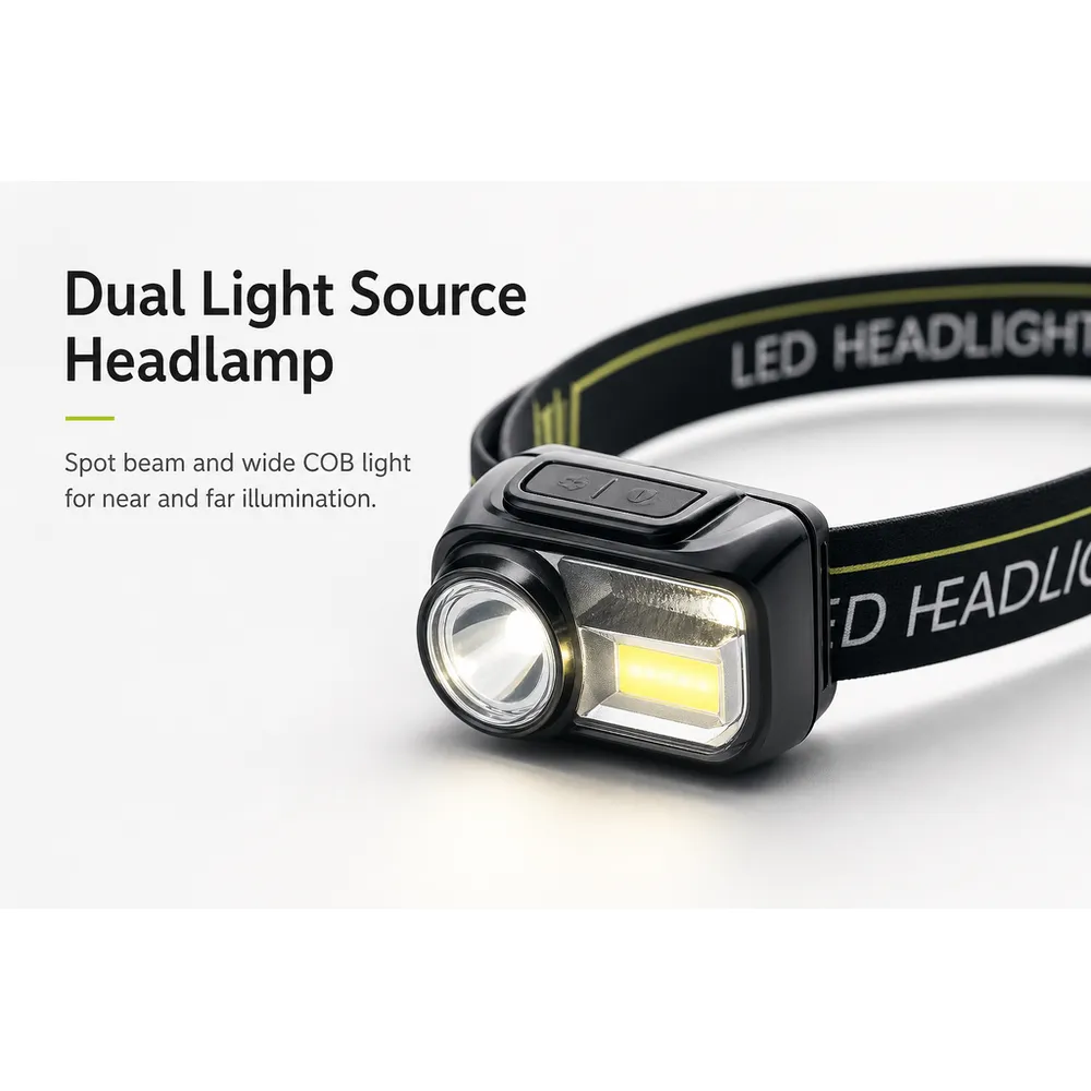 8 Modes Xpe+COB LED Headlamp
