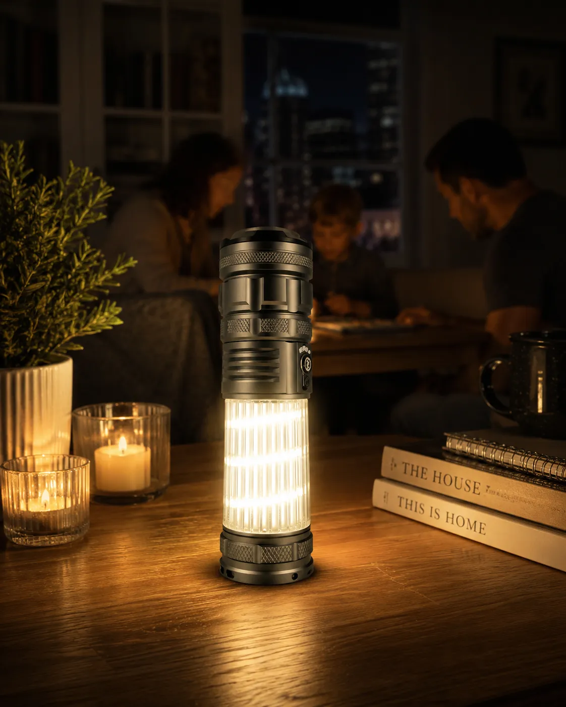 Rechargeable LED Flashlight Zoomable Camping Torch