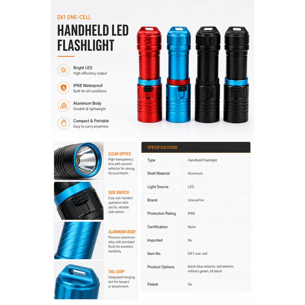 Best Popular IP68 Waterproof LED Diver Flashlight