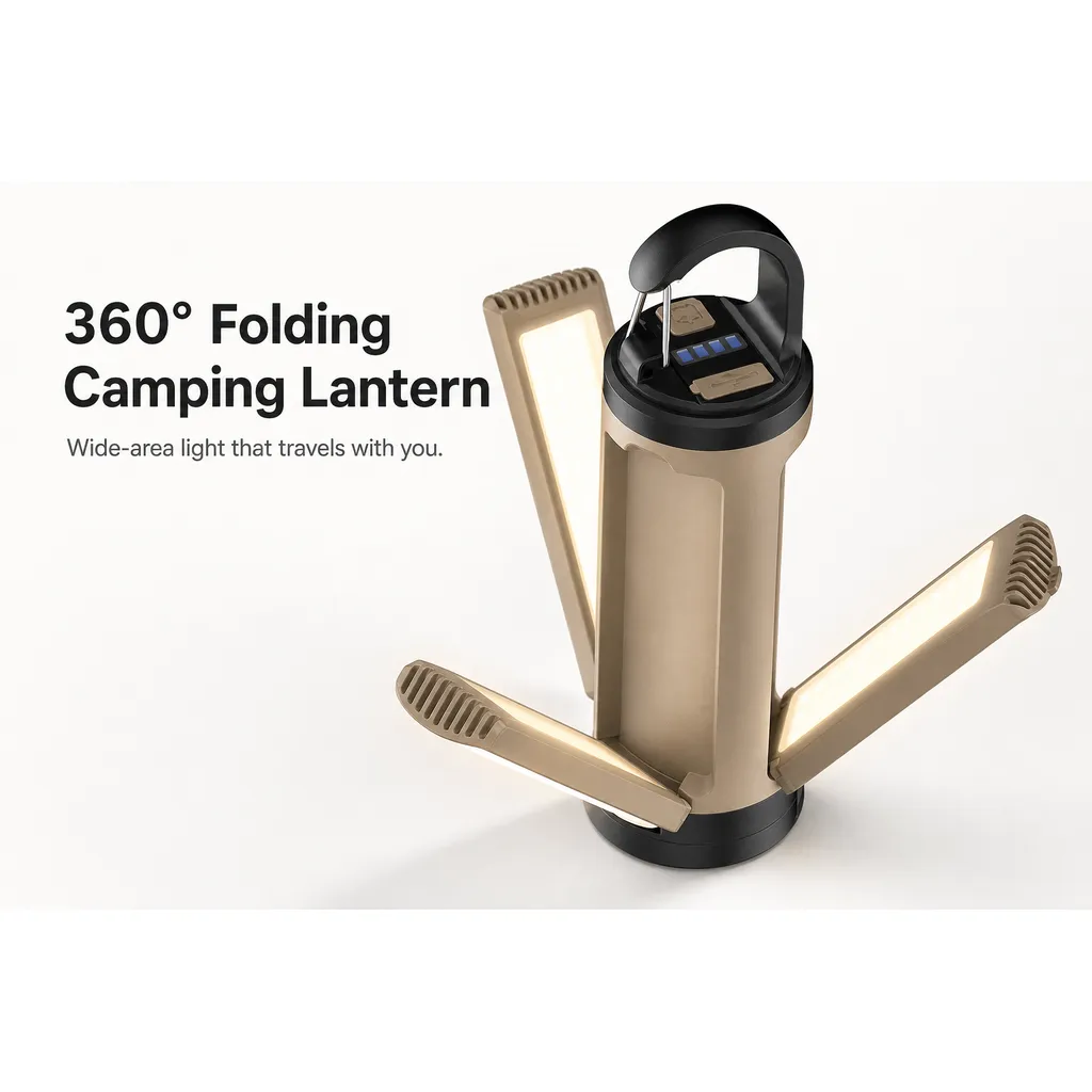 AL103 Rechargeable LED Camping Lantern 360 Panoramic Folding Tent Light