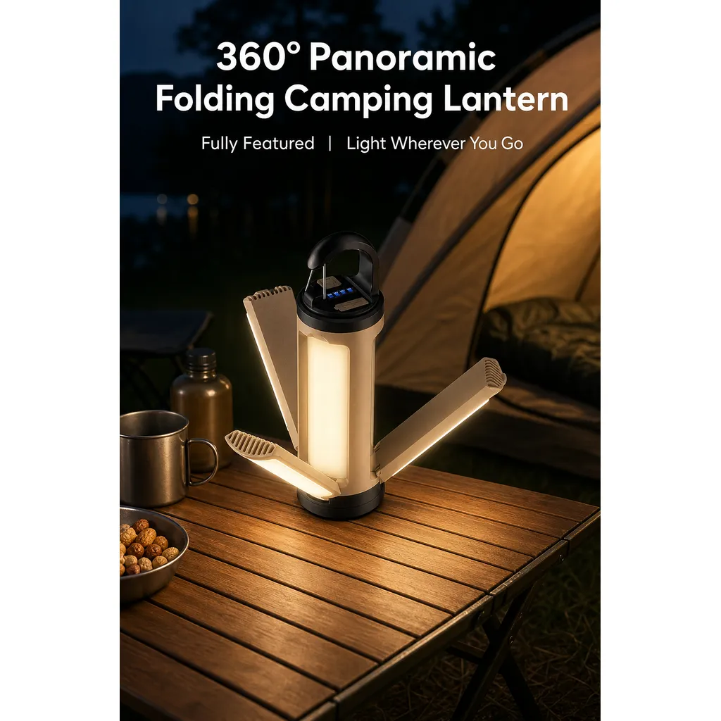 AL103 Rechargeable LED Camping Lantern 360 Panoramic Folding Tent Light