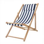 Modern Solid Wood Oxford Fabric Foldable Lounger Chairs
