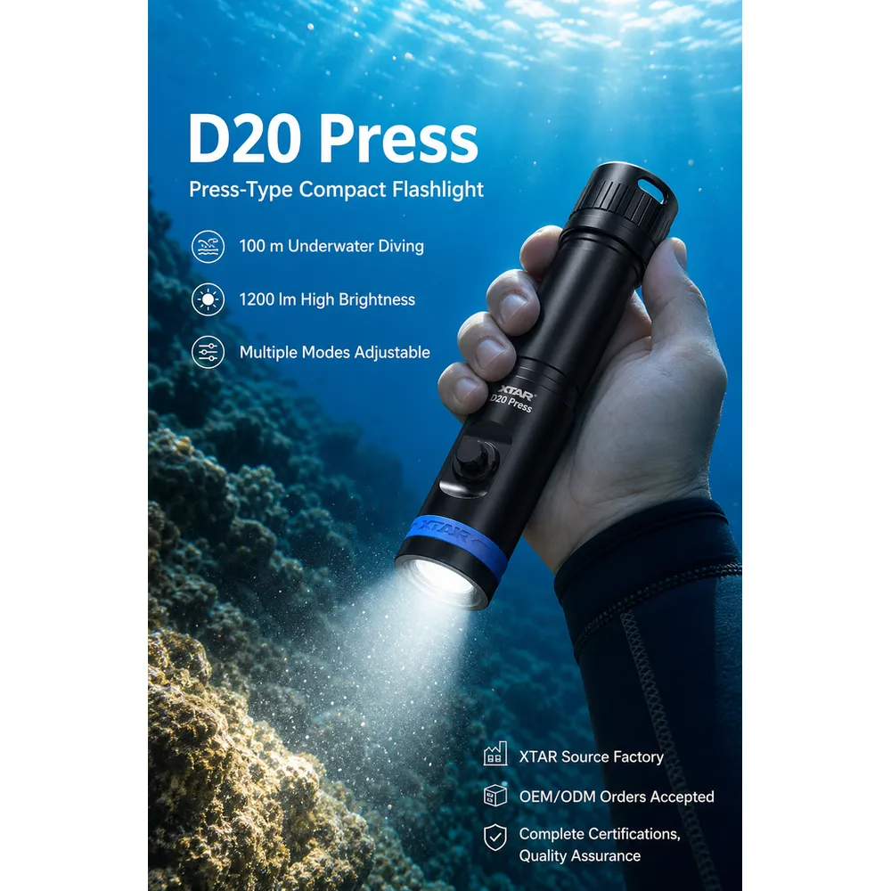 For Pointer DL1 Mini Waterproof Scuba Diving Flashlight