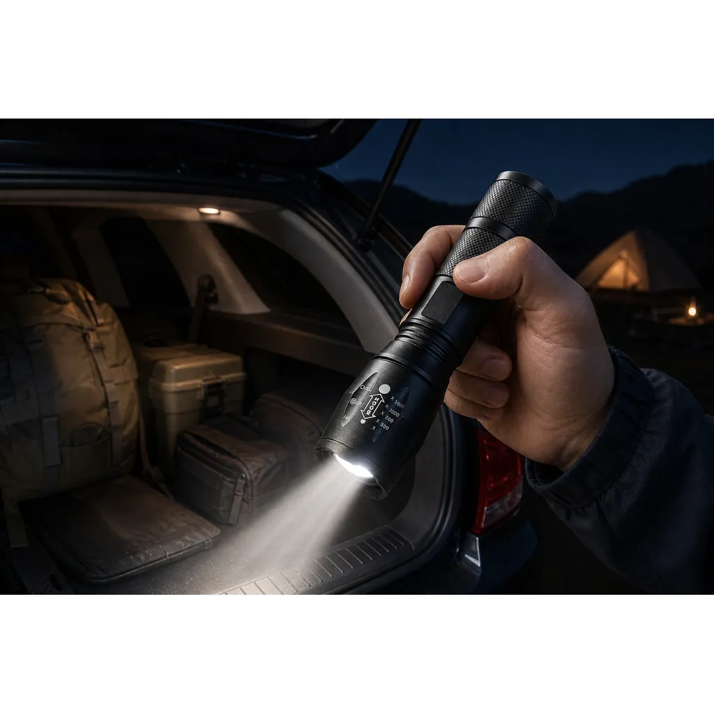 F-005 LED Flashlight Zoomable Tactical Torch