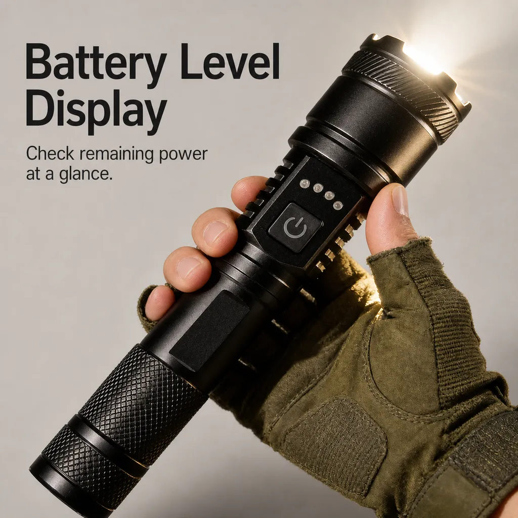 F-952 Rechargeable Laser Flashlight Zoomable Tactical Torch
