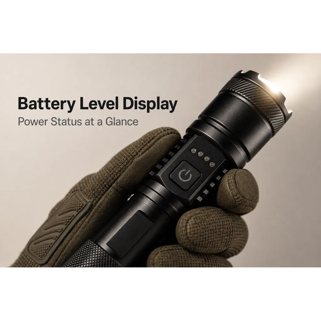 F-952 Rechargeable Laser Flashlight Zoomable Tactical Torch