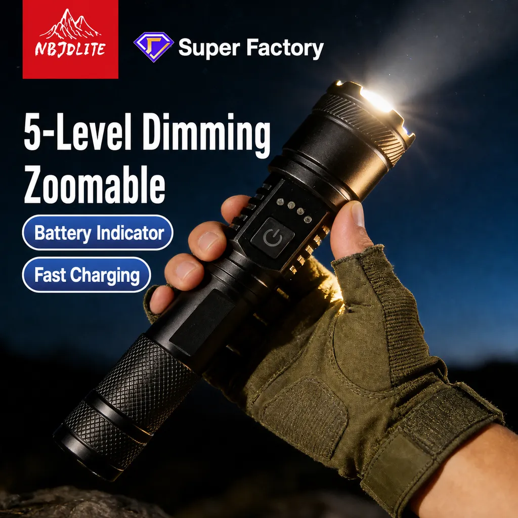 F-952 Rechargeable Laser Flashlight Zoomable Tactical Torch