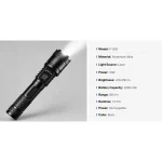 F-952 Rechargeable Laser Flashlight Zoomable Tactical Torch