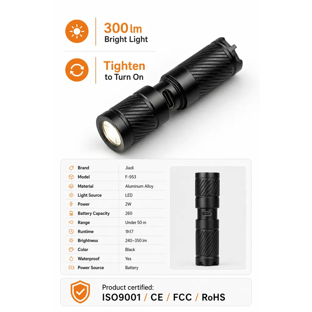 F-953 Rechargeable LED Flashlight