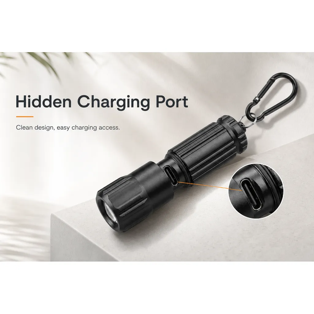 F-956 Rechargeable LED Keychain Flashlight