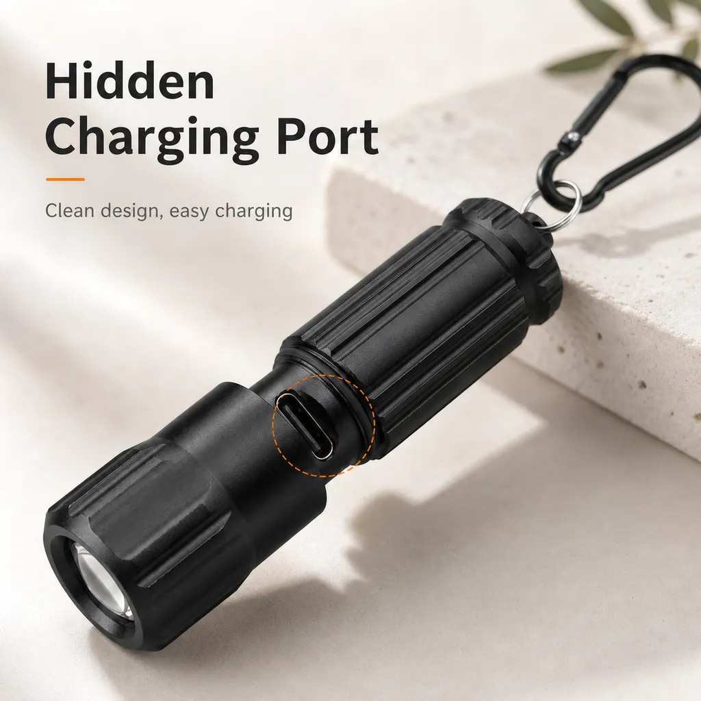 F-956 Rechargeable LED Keychain Flashlight