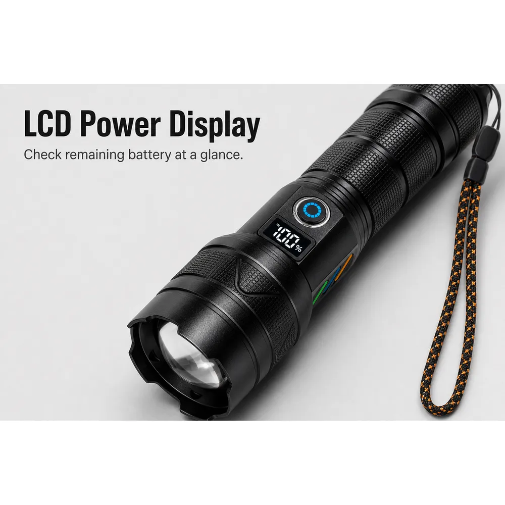 USB-C Rechargeable 1000-Lumen Tactical LED Flashlight