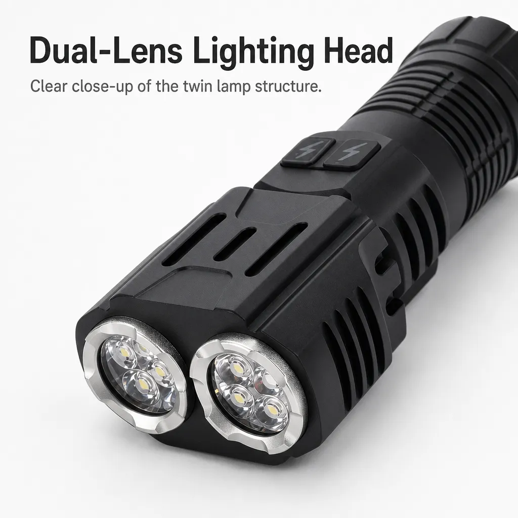 F302 Aluminum Alloy Rechargeable Dual LED COB Flashlight