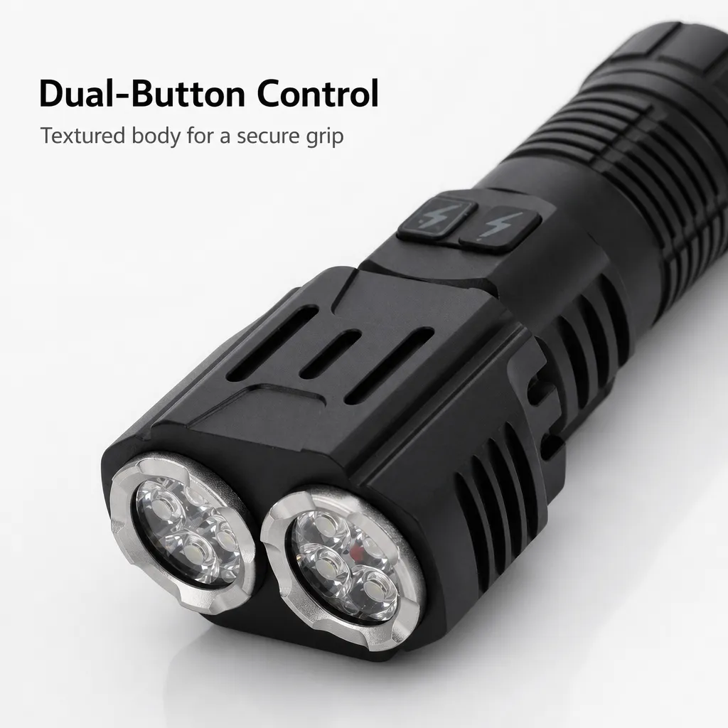 F302 Aluminum Alloy Rechargeable Dual LED COB Flashlight
