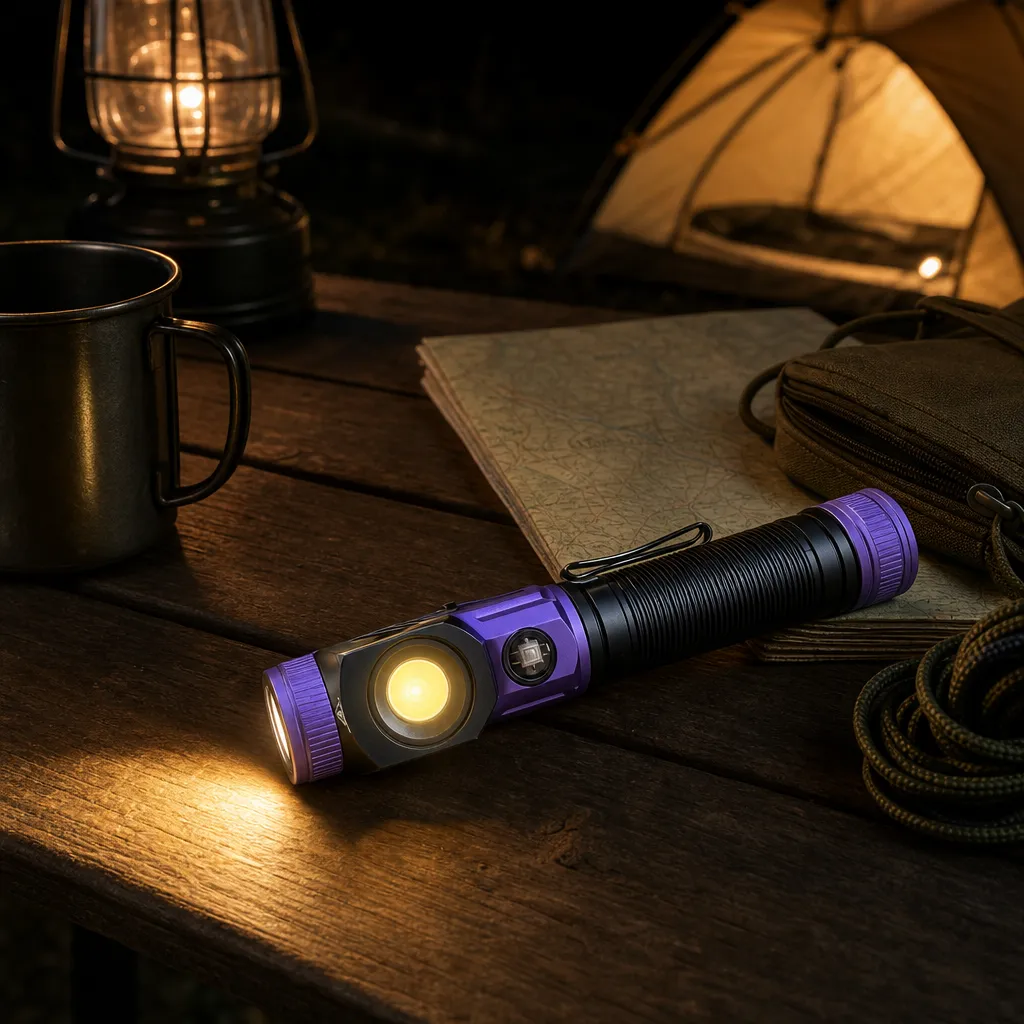 F303X 1000 lm Rotating Head LED Flashlight with COB UV Light