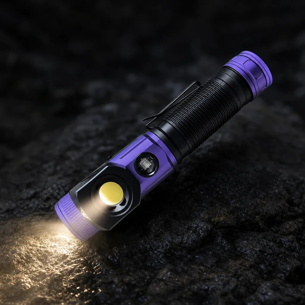 F303X 1000 lm Rotating Head LED Flashlight with COB UV Light
