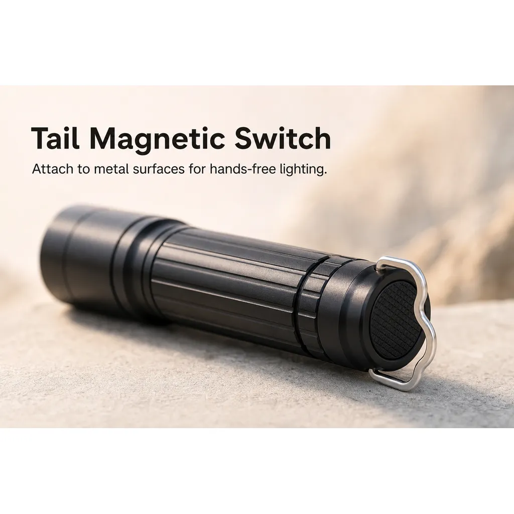 F949 Mini Magnetic Switch LED Flashlight Keychain Torch