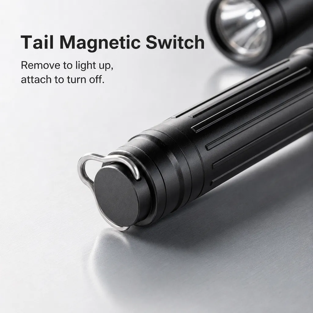 F949 Mini Magnetic Switch LED Flashlight Keychain Torch