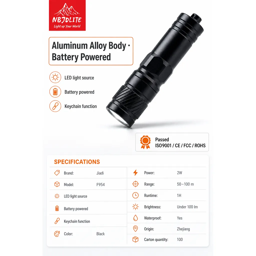 F954 Mini AAA LED Flashlight Keychain Torch