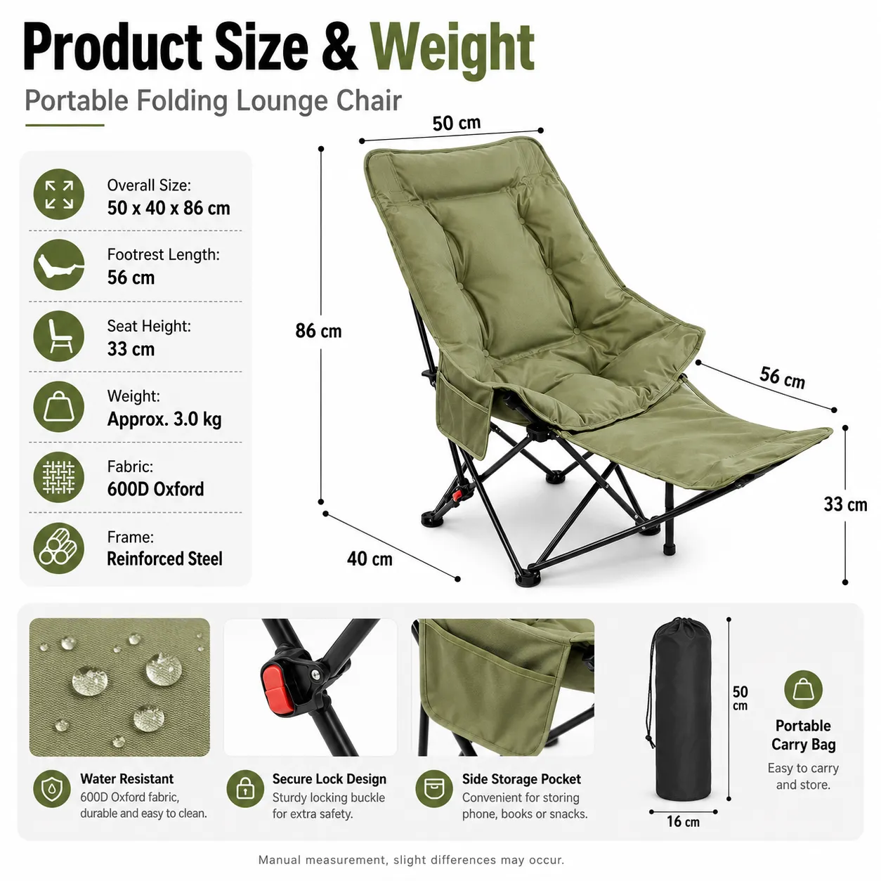 Modern Portable Three-level Backrest Outdoor Furniture