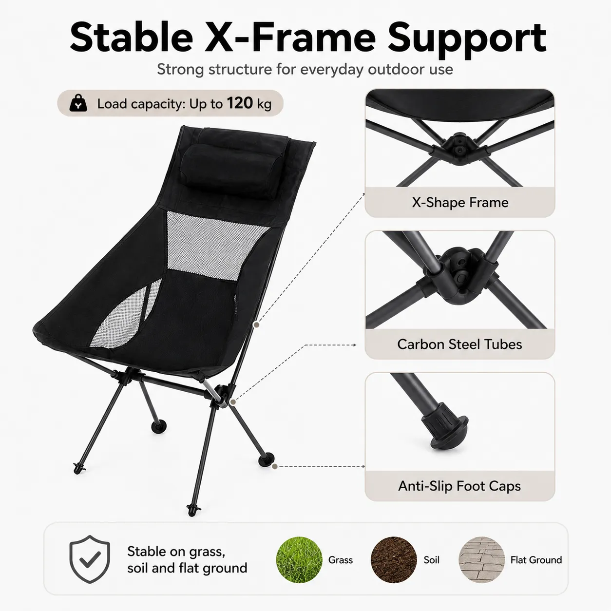 Ultra-Light Steel Frame Folding Chair