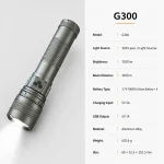 G300 10 W Laser Rechargeable Aluminum Flashlight