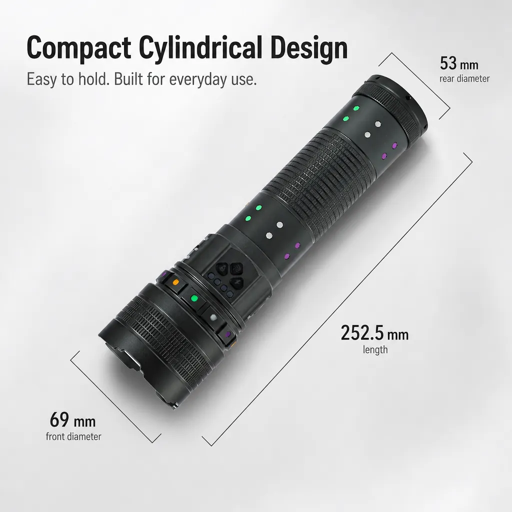 G300Y 10 W Three-Light-Source Rechargeable Aluminum Alloy Zoom Flashlight