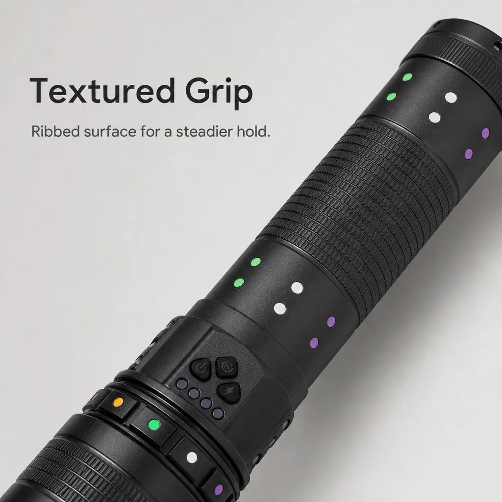 G300Y 10 W Three-Light-Source Rechargeable Aluminum Alloy Zoom Flashlight