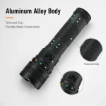 G300Y 10 W Three-Light-Source Rechargeable Aluminum Alloy Zoom Flashlight