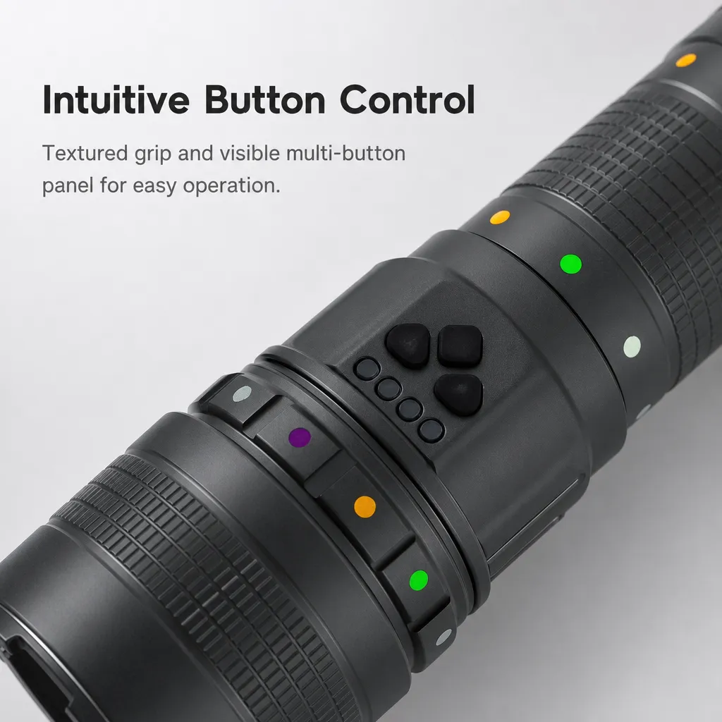 G301Y Aluminum Alloy Rechargeable Zoom Flashlight
