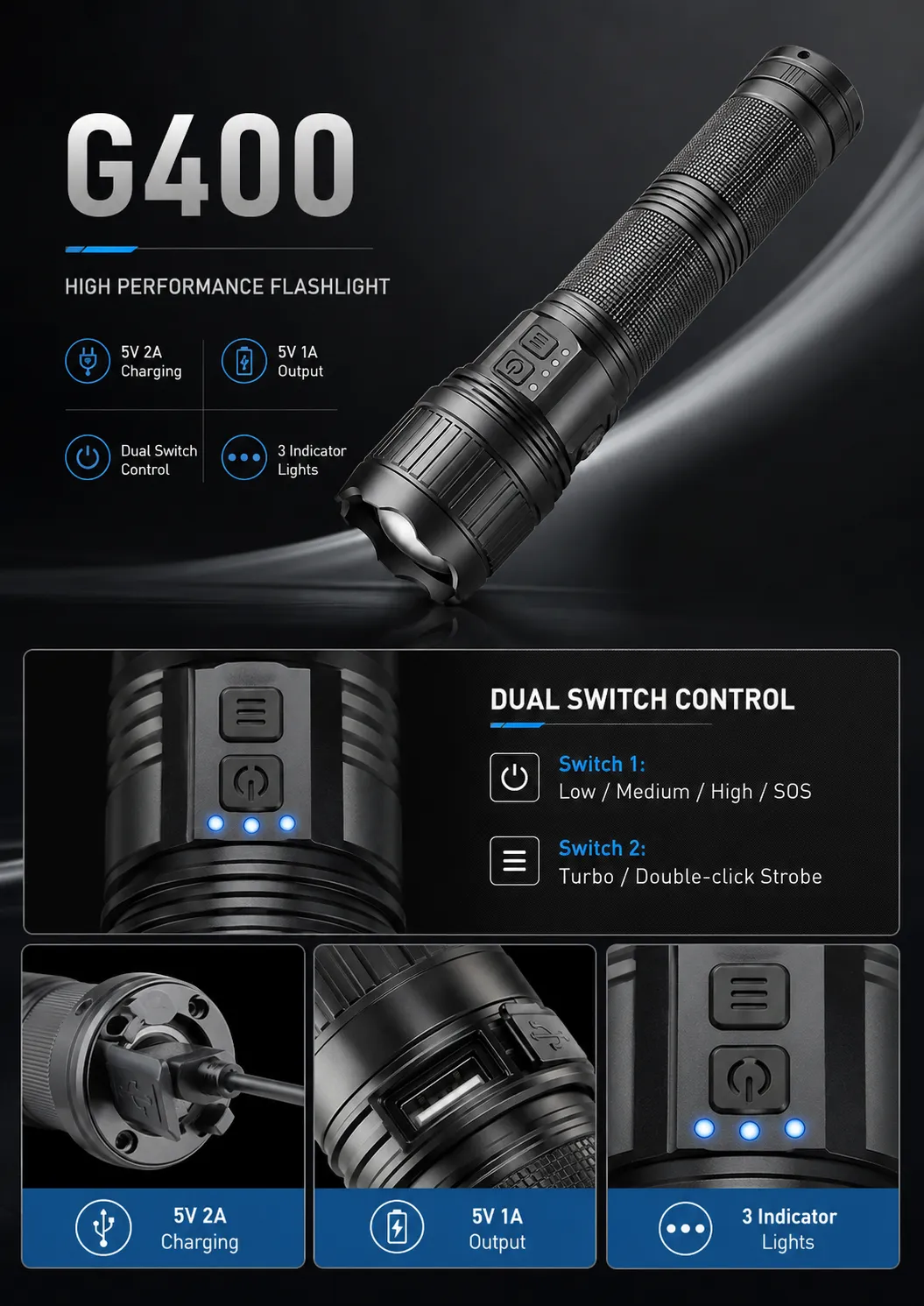 G400 30W Laser Flashlight