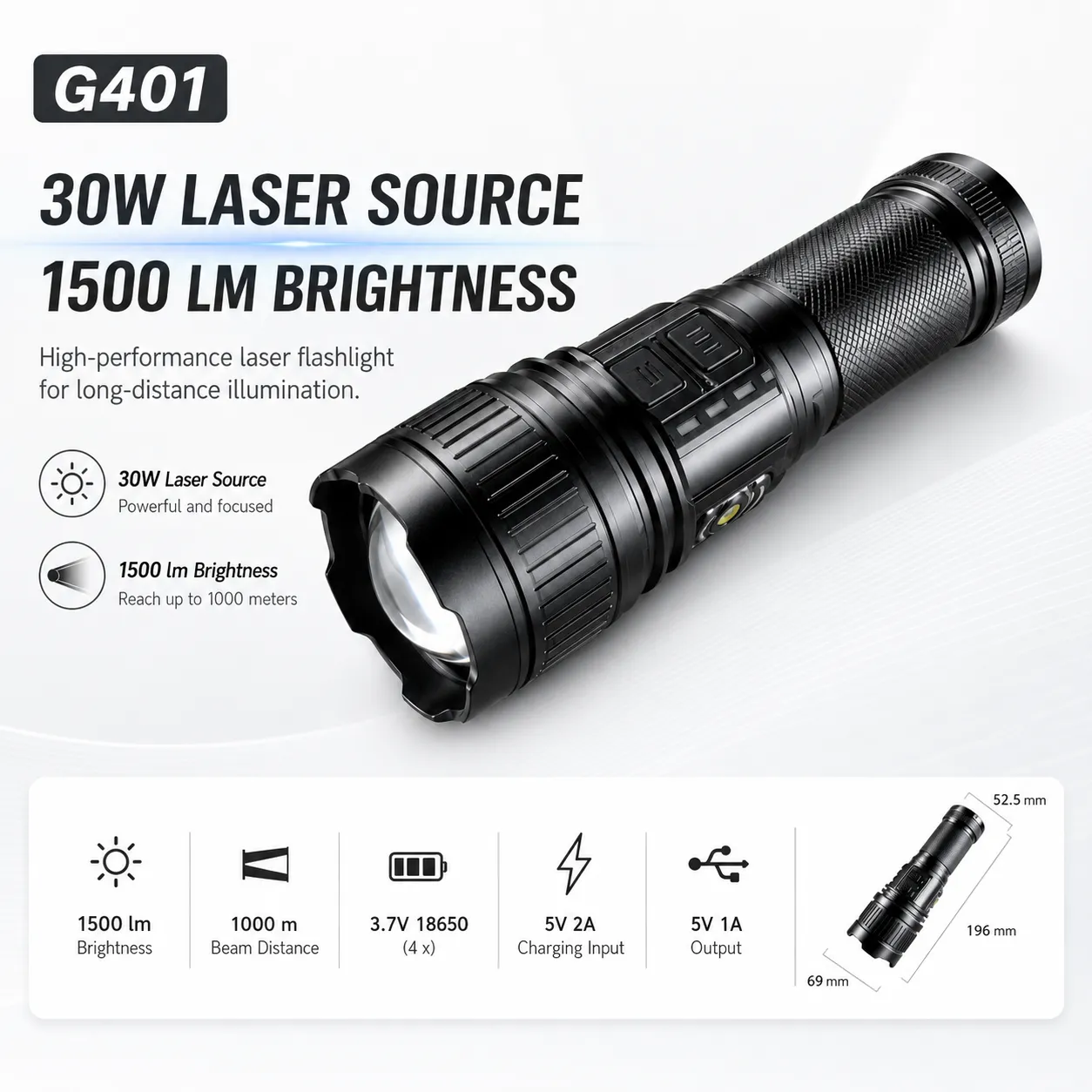 G401 30W Laser Flashlight