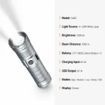 G403 4x20 W White Laser Zoom Flashlight 1000 lm Aluminum Alloy