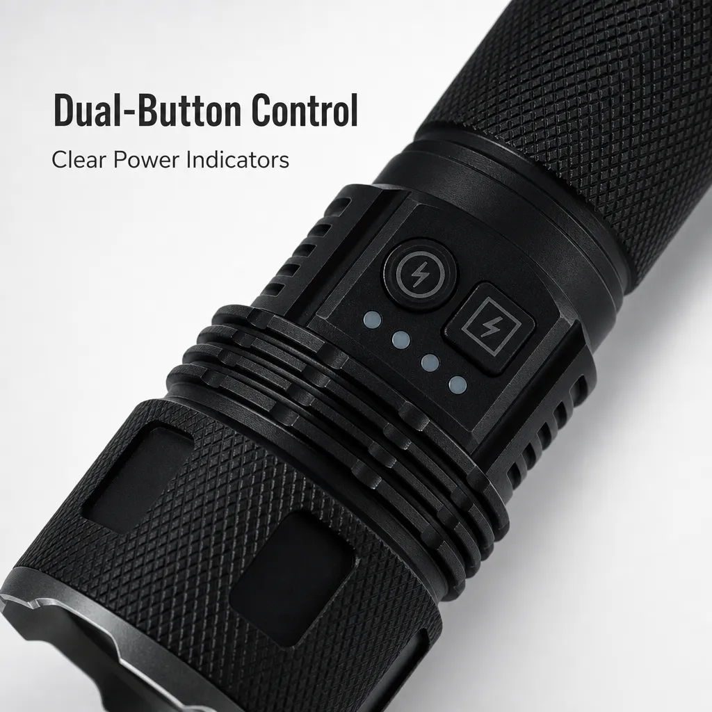 G404 Rechargeable Laser Flashlight Zoomable Tactical Torch