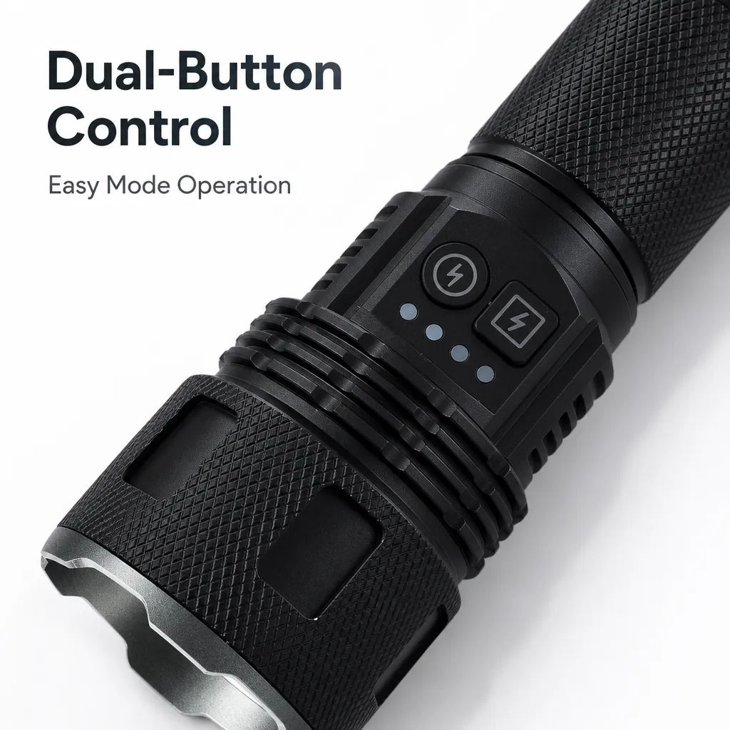 G404 Rechargeable Laser Flashlight Zoomable Tactical Torch