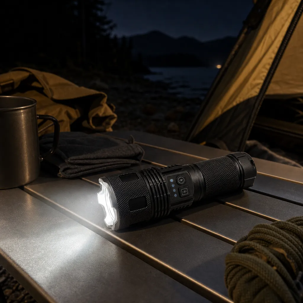 G404 Rechargeable Laser Flashlight Zoomable Tactical Torch