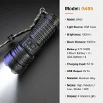 G405 Rechargeable Laser Flashlight Zoomable Tactical Torch
