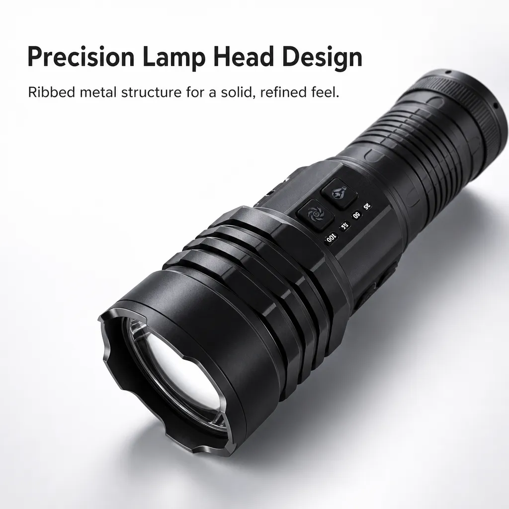 G421 Rechargeable Laser LED Flashlight Zoomable High Lumen Tactical Torch