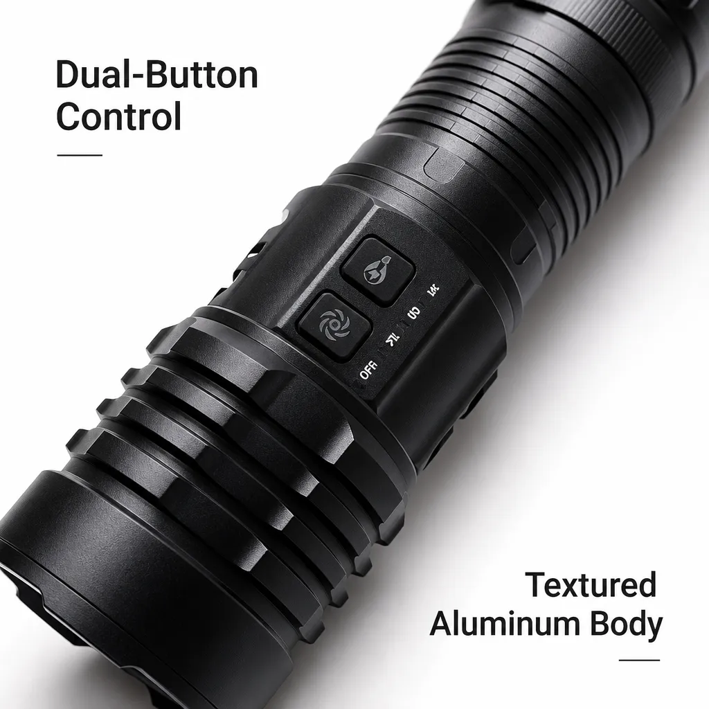G421 Rechargeable Laser LED Flashlight Zoomable High Lumen Tactical Torch