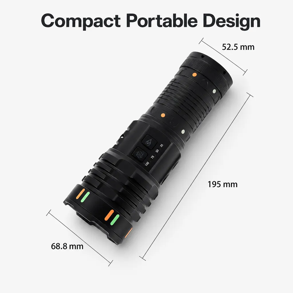 G421Y 30 W Laser Rechargeable Zoom Flashlight