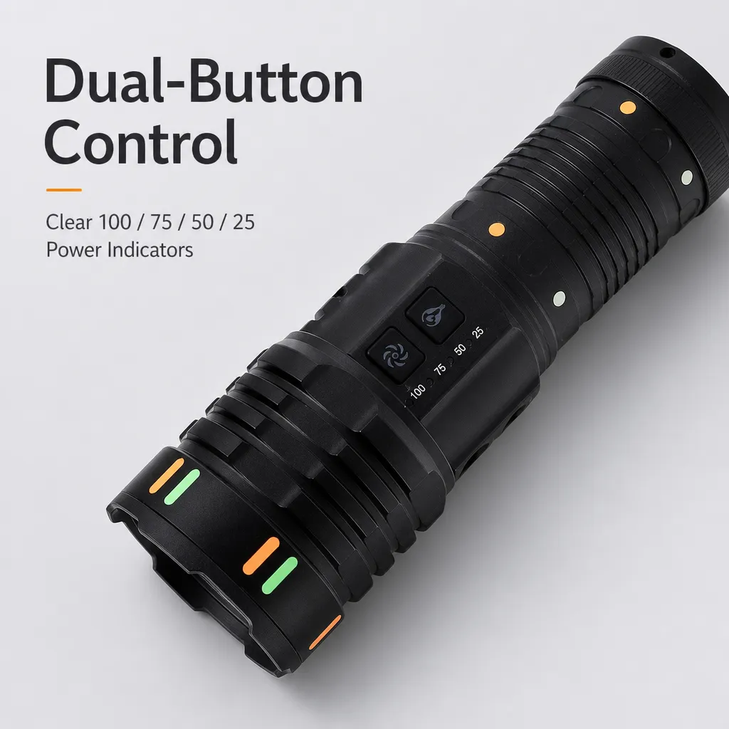 G421Y 30 W Laser Rechargeable Zoom Flashlight