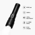 G501 BT90 Laser Flashlight 2300lm High Power Rechargeable LED Torch